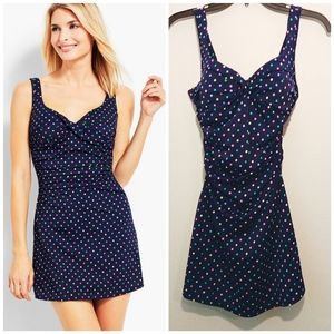 NWOT Talbots Multi-Dot Marina Swim Dress